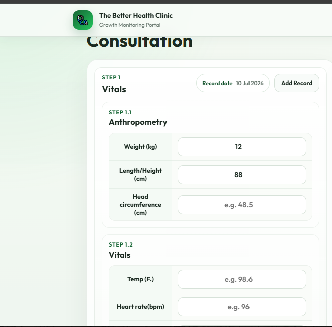 PediaNex clinic dashboard on a desktop computer